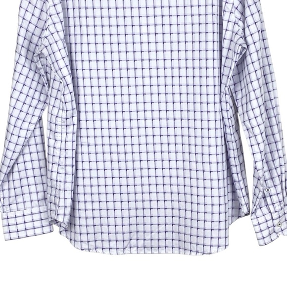 Robert Graham White and Purple Checkered Casual Button Down Shirt - Picture 8 of 15